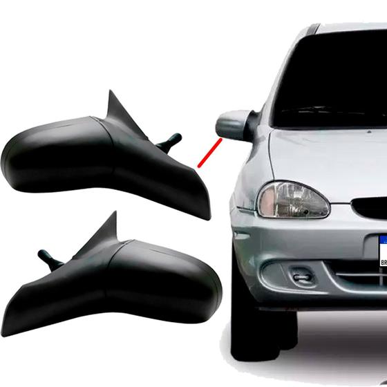 Imagem de Par Retrovisor Externo Corsa Wind Sedan Pick Up 94/01 com Controle Le + Ld