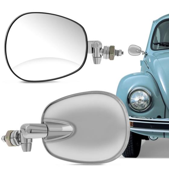 Par Retrovisor Fusca 1959 a 1996 Cromado Aço Inox Menor preço em Par Retrovisor Fusca 1959 a 1996 Cromado Aço Inox