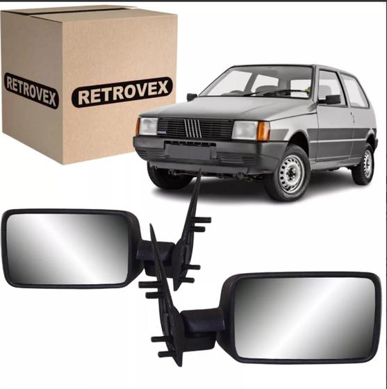 Imagem de Par Retrovisor Ld Esq Dir Uno Mille 1984 A 2003 Fixo 2/4pts RX4406 RX4407