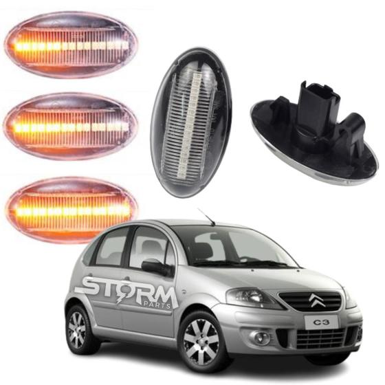 Imagem de Par Seta Pisca Sequencial Citroen C3 2004 a 2013 lâmpada led para-lama dianteiro alerta Lanterna alerta sinal repetidor 2012 2011 2010 2009 2008 2007