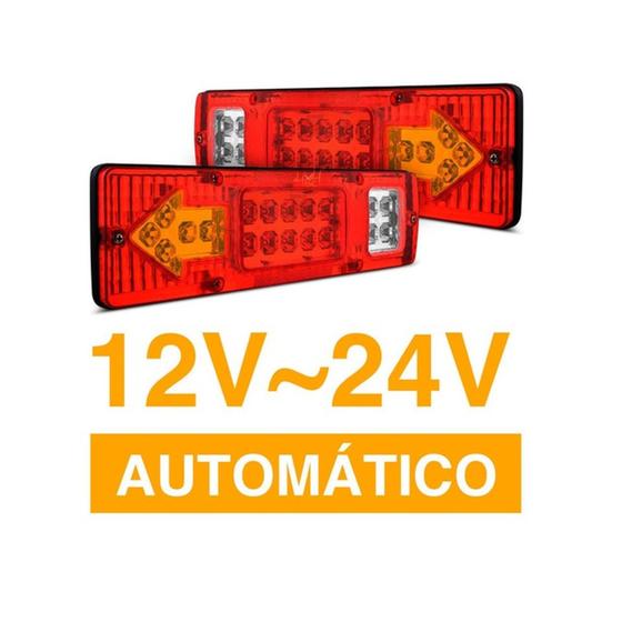 Imagem de Par Sinaleira De Led Caminhão Carreta Baú Truck Tanque Carretinha F4000 12v / 24v Lanterna Traseira