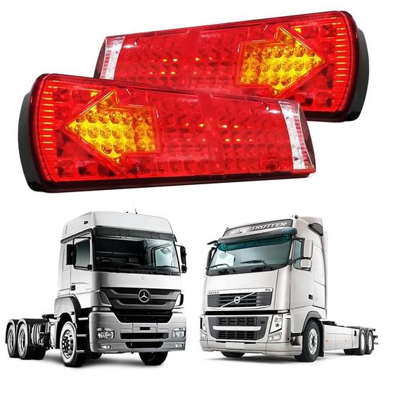 Imagem de Par Sinaleira Led Caminhão 52cm Carreta Baú Truck Tanque 24v