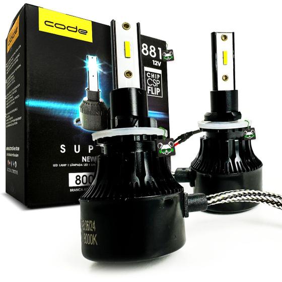 Imagem de Par Super Led 3200l Tipo Xenon 8000K Encaixe H27 880/881 Lâmpada Automotiva
