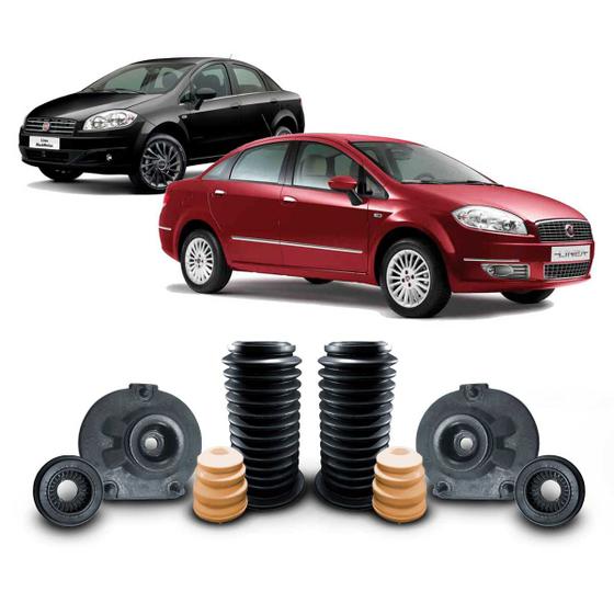 Imagem de Par Suporte Coxim Batente Coifa Amortecedor Dianteiro Fiat Linea 1.9 Lx Hlx 2008 2009 2010 2011 2012 2013 2014 2015 2016
