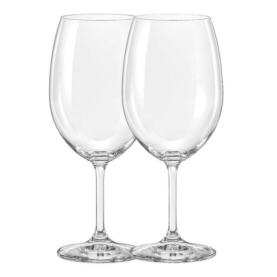 Imagem de Par Taças Vinho Água Cristal Titânio Bohemia Roberta 540ml