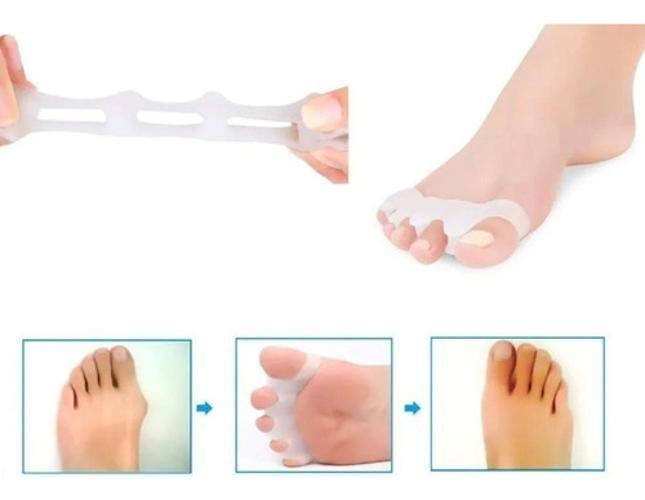 Imagem de Par Transparente Silicone Separador Protetor Dedos Pés