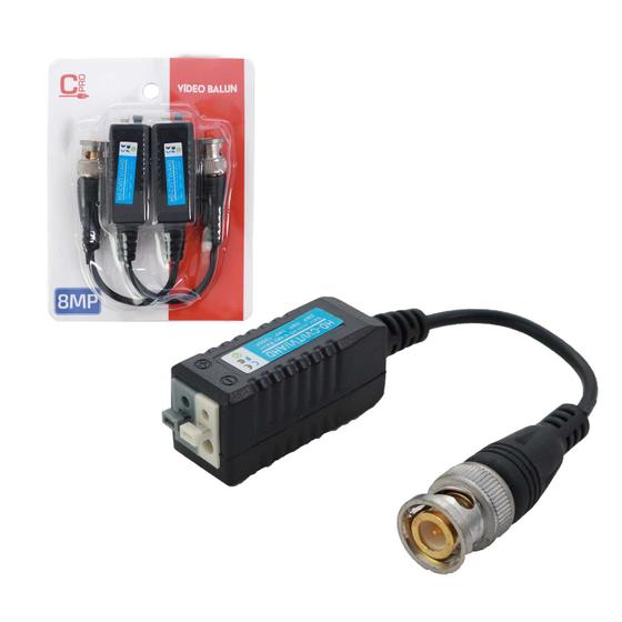 Imagem de Par Vídeo Balun Canal Passivo 8 Megas - Kit Com 2 Peças