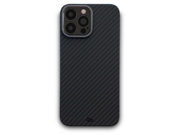 Imagem de Para iPhone 13 Pro Premium fina e leve, elegante em fibra Carbono Kevlar de luxo Borda Metalica proteção Camera Al