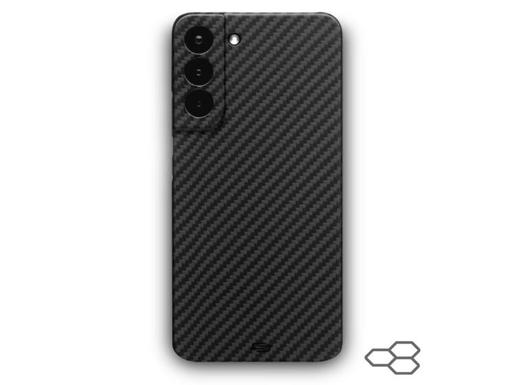 Imagem de Para Samsung Galaxy S22 case Premium fina e leve, elegante em fibra Carbono Kevlar de luxo proteção Camera AI