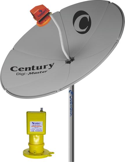 Parabólica Chapa 1,5 Century Digimaster com LNBF Monoponto Century Super Digital Menor preço em Parabólica Chapa 1,5 Century Digimaster com LNBF Monoponto Century Super Digital