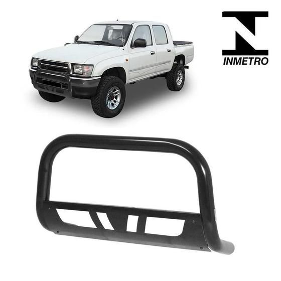 Imagem de Parachoque Quebra Mato Hilux 2002 2003 2004 Com Chapa Preto