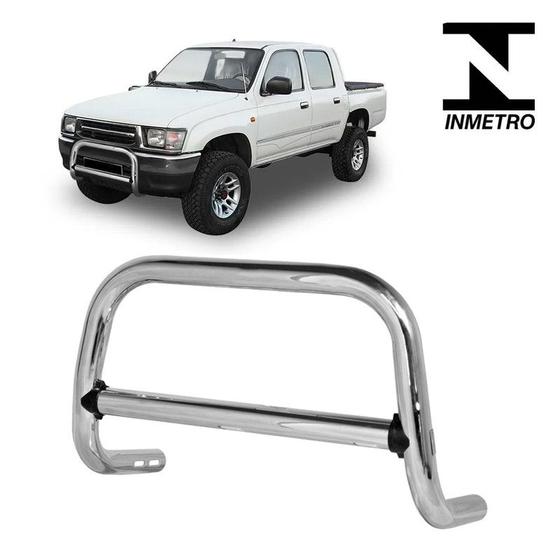 Imagem de Parachoque Quebra Mato Hilux 2002 2003 2004 Cromado Com Tubo