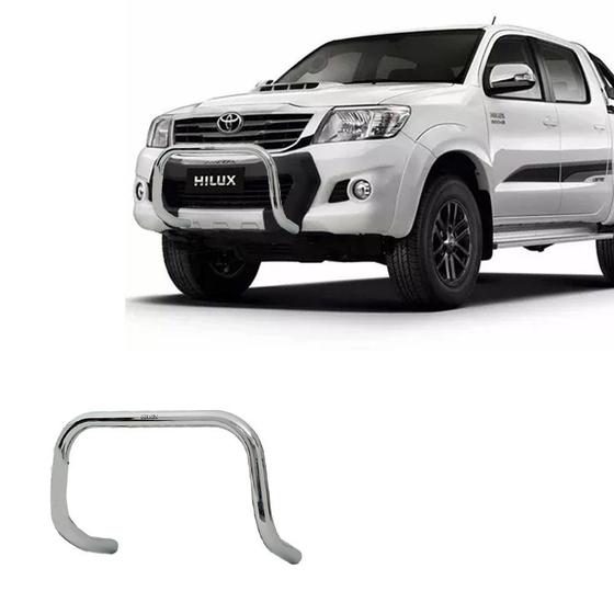 Imagem de Parachoque Quebra Mato Hilux 2013 2014 2015 Cromo Cab Dupla