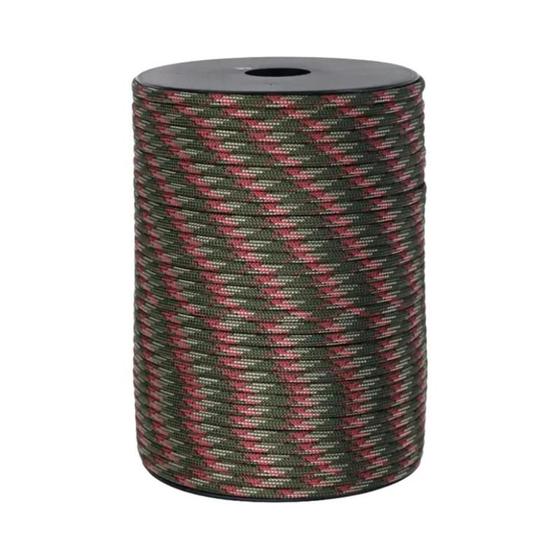 Imagem de Paracord Militar 4mm 100m - 9 Cordas Trançadas para Sobrevivência, Camping e Tendas