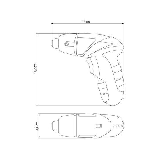 Imagem de Parafusadeira 1/4 polegada 21 Peças Tramontina para Uso Doméstico a Bateria Ni-Cd 4,8 V