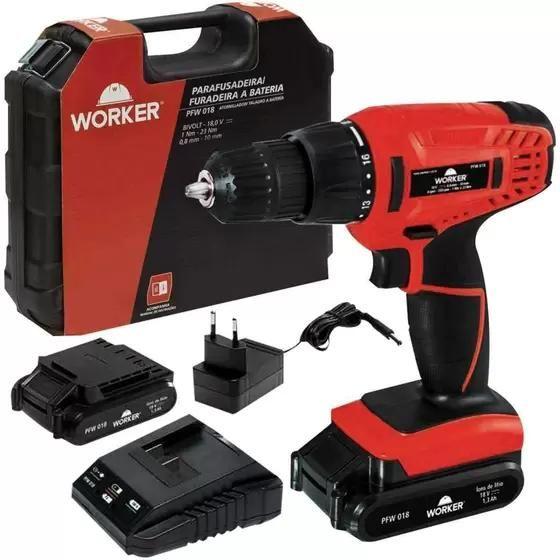 Parafusadeira 18V 2 Baterias PFW018I Worker Bivolt Menor preço em Parafusadeira 18V 2 Baterias PFW018I Worker Bivolt
