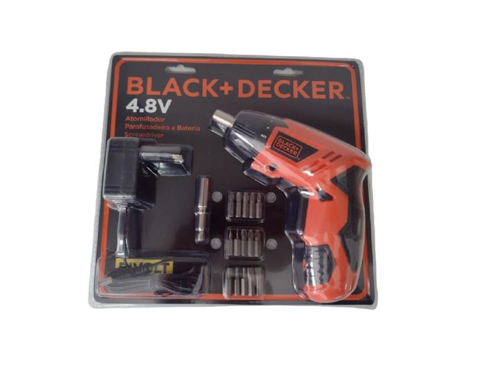 Parafusadeira Bateria Black & Decker 4.8v Com 15 Bits e Led Menor preço em Parafusadeira Bateria Black & Decker 4.8v Com 15 Bits e Led