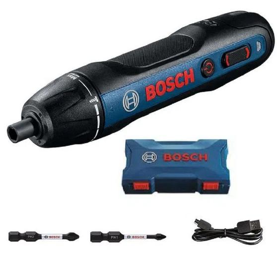 Imagem de Parafusadeira Bosch a Bateria Go 2.0 3,6V bivolt com 2 Bits e 1 cabo USB