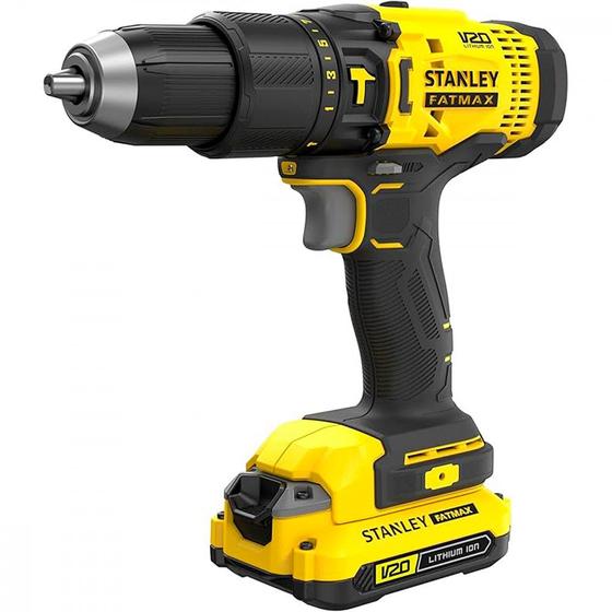 Imagem de Parafusadeira e Furadeira de Impacto Stanley Bivolt 20V Recarregável Com Maleta Amarelo