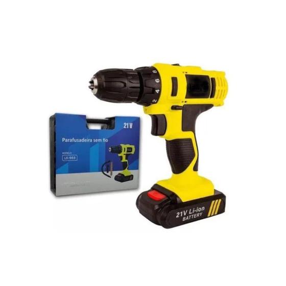 Imagem de Parafusadeira e furadeira sem fio 21v com led it-blue le-969