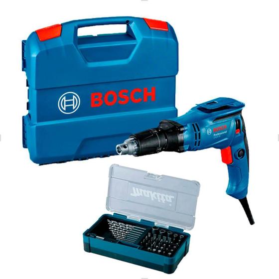 Imagem de Parafusadeira Elétrica 650W 220V Bosch+Jogo De Brocas Makita