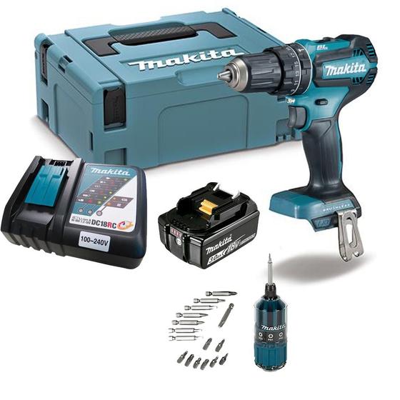 Imagem de Parafusadeira Furad Makita 18V Dhp485rf1j Maleta Bat 3Ah + bits