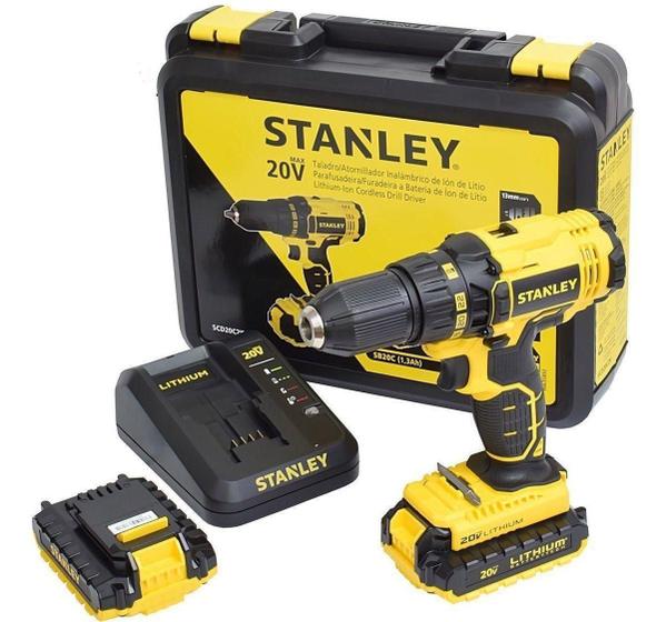 Imagem de Parafusadeira/Furadeira 2 Baterias Ion Litio 20V Bivolt SCD20CK-BR Dewalt Linha Stanley