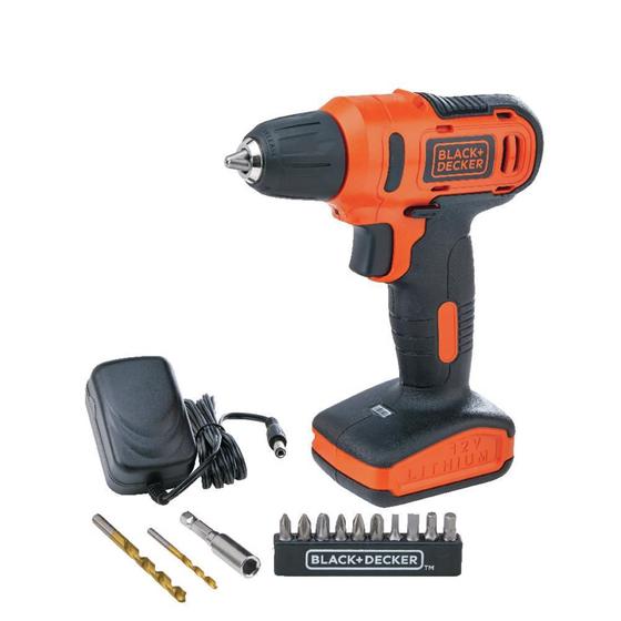 Parafusadeira / Furadeira 3/8" 12V Bivolt com 13 Peças + Caixa bateria Black & Decker LD12SP-BR Menor preço em Parafusadeira / Furadeira 3/8" 12V Bivolt com 13 Peças + Caixa bateria Black & Decker LD12SP-BR