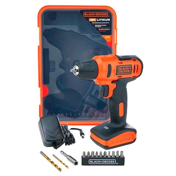 Imagem de Parafusadeira Furadeira a Bateria 12V 3/8” Black + Decker LD12SP-BR