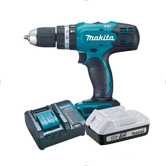 Imagem de Parafusadeira Furadeira de Impacto 1/2” 18V Com Bateria+Carregador Makita