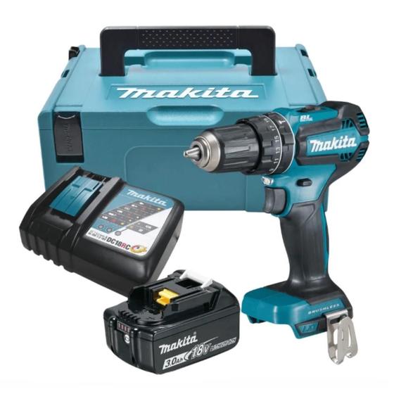 Imagem de Parafusadeira furadeira de impacto brushless 18v 3.0ah - dhp485rf1j - makita