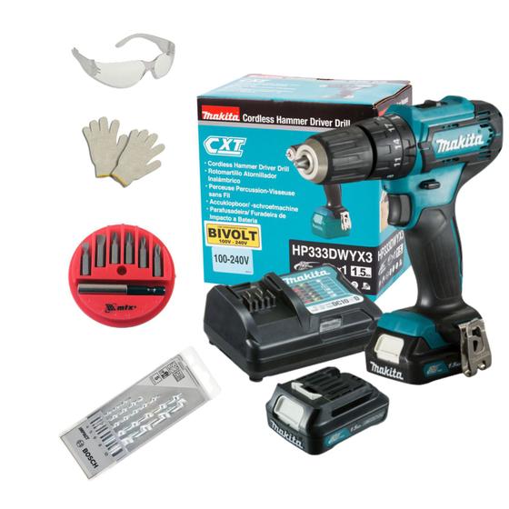 Menor preço em Parafusadeira Furadeira Impacto Makita 12v 02 bat Hp333dwyx3