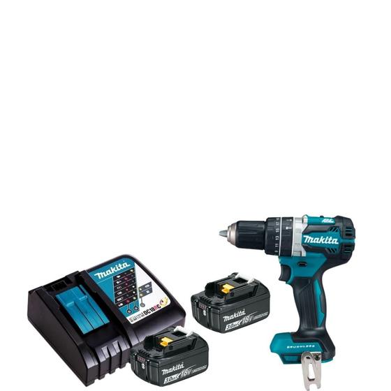 Imagem de Parafusadeira Furadeira Makita com 2 Baterias 18V DHP484 Bivolt