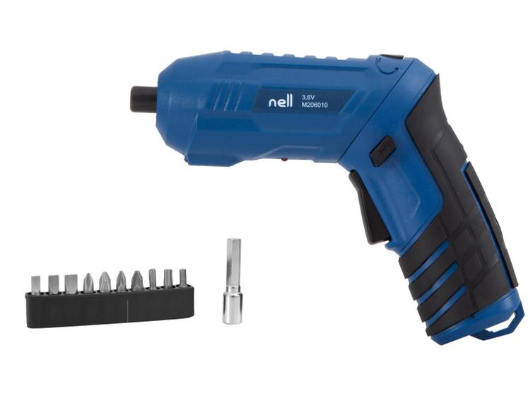 Parafusadeira Nell a Bateria 3.6V 14” - 250RPM + 12 Peças - Parafusadeira Elétrica - Magazine Cbeneficio