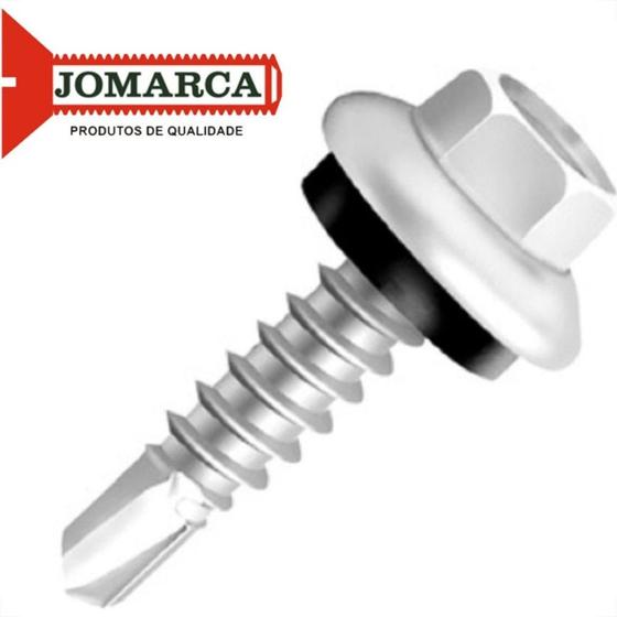 Imagem de Parafuso Auto Brocante Sextavado Com Arruela Jomarca 10 X 3/4'' Zincado - Kit C/2 Centos