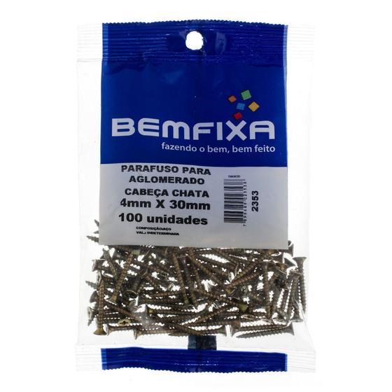 Imagem de Parafuso de Ferro para Madeira Bemfixa 4x30mm Leve