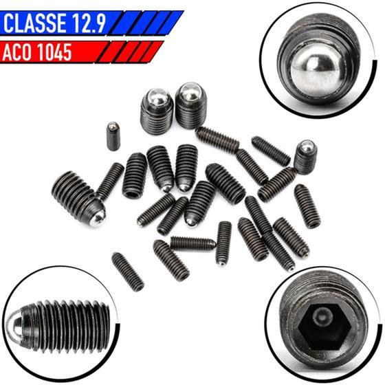 Imagem de Parafuso Posicionador M10 x 16 mm kit com 10 peças - Aço Carbono 1045 - cl 12.9