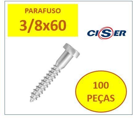 Imagem de Parafuso Sextavado Soberba Zincado 3/8x60 100un Ciser