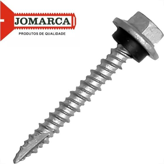 Imagem de Parafuso Telha Sextavado Com Arruela De Vedacao Ponta Ogivada 12-14 X 1.1/2'' Jomarca - Kit C/2 Centos