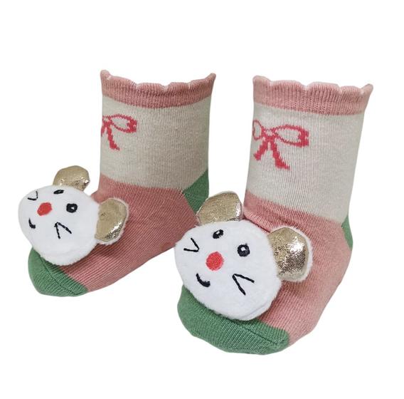 Imagem de Pares de meias Sapatinhos Pantufas, Bichinhos Chocalho 12-24