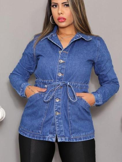 Imagem de Parka Jeans 100% Algodão sem Lycra com Bolso Cintura Com Ajuste - Czans