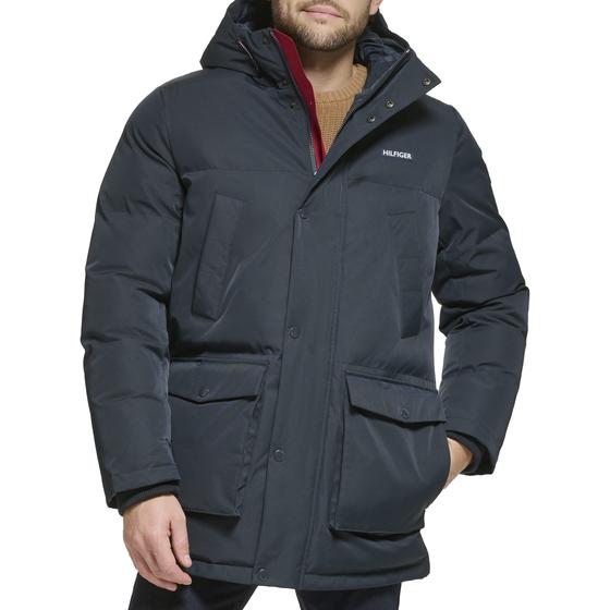 Imagem de Parka Tommy Hilfiger Arctic Cloth, pesada, azul marinho, GG