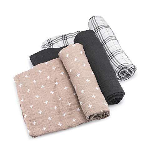 Imagem de Parker Baby Swaddle Blankets - 3 Pack of 100% Cotton Muslin Swaddle Blankets for Baby Boys and Girls - Unissex/Gender Neutral - Classics Set