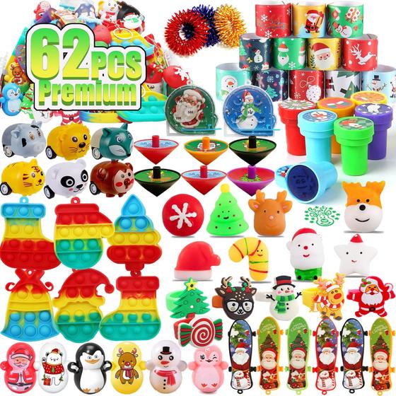 Imagem de Party Favors Mctuoba 62 unidades de Natal para crianças com Pop It Fidget