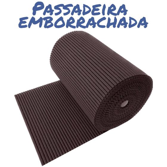 Imagem de Passadeira Emborrachada E Antiderrapante Cozinha De Qualidade Cor Café