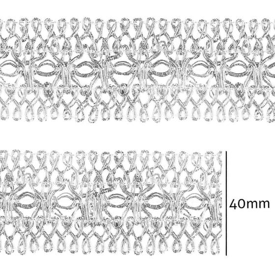 Imagem de Passamanaria Metalizada Luli 40mm 8457 Peca com 10 Metros
