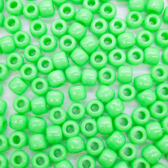 Imagem de Passante Miçanga Tererê Plástico Verde Neon 10mm 630pçs 500g