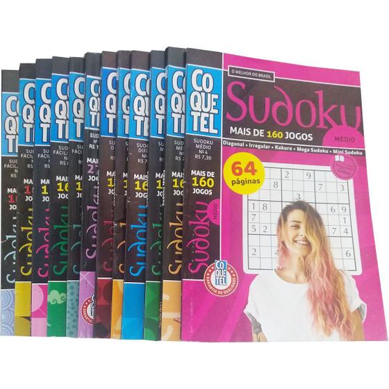 Imagem de Passatempos Sudoku Coquetel +2mil Exercícios Lógica Em 12Vol