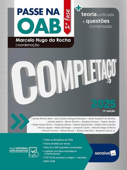 Imagem de Passe Na Oab 1ª Fase - Completaço - Teoria Unificada E Questões Comentadas