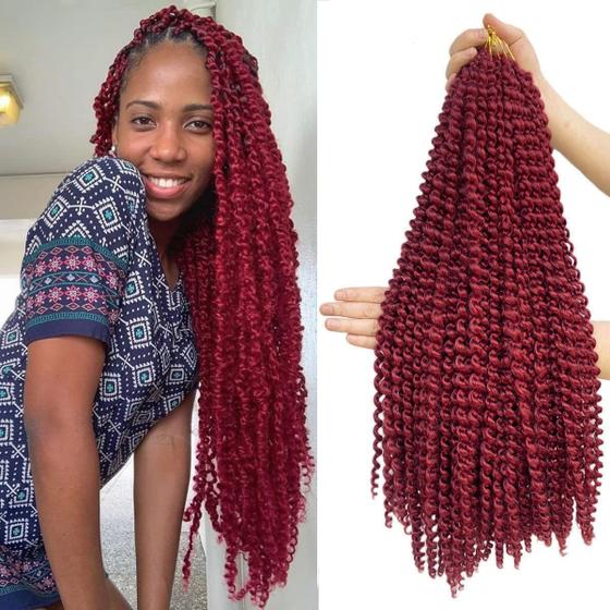 Imagem de Passion Twist Hair Desire 4hair Water Wave 30 em vermelho bordô